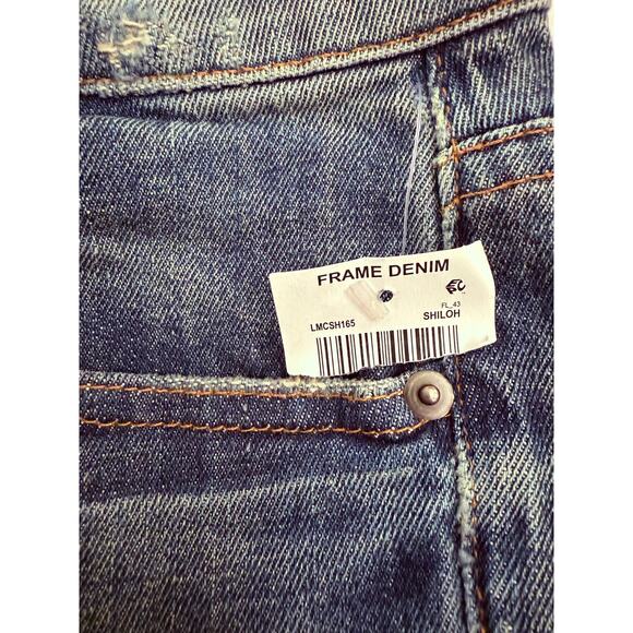 Frame Denim Shorts Women's Sz 31 Blue Shiloh Distressed Cut Off Raw Hem Made USA - Picture 5 of 9